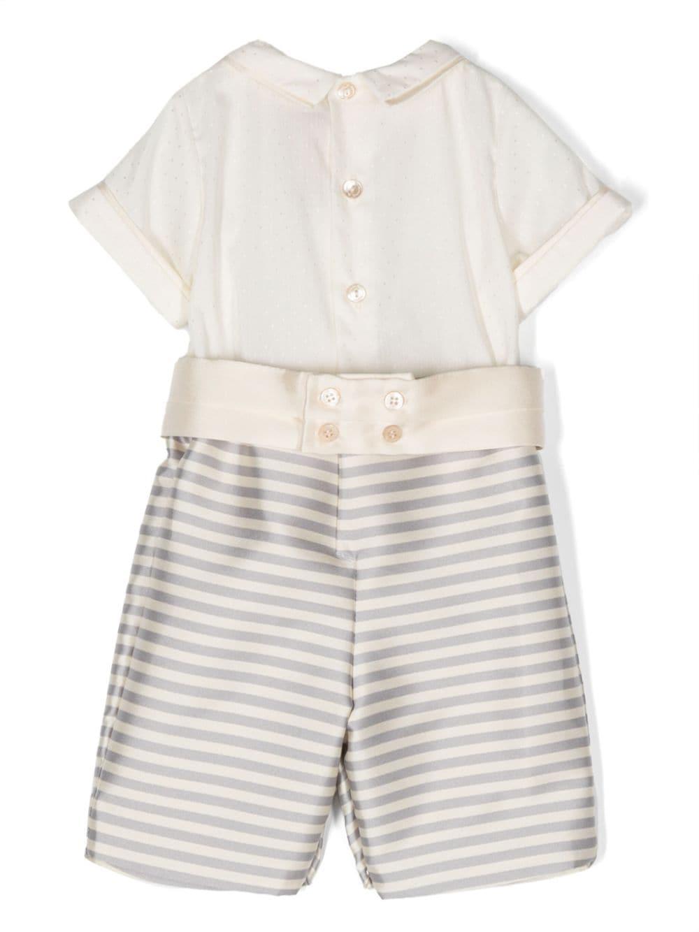 Set top bianco/grigio neonata
