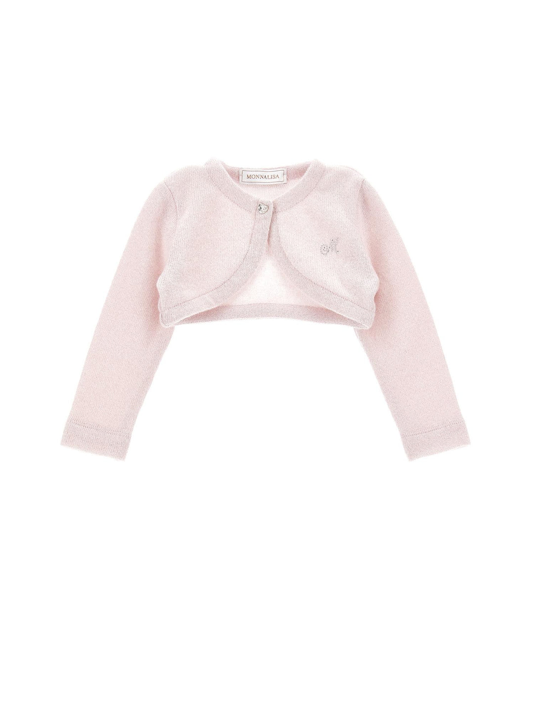 Cardigan rosa neonata con logo 37BCAR2203 9175 Monnalisa kids 