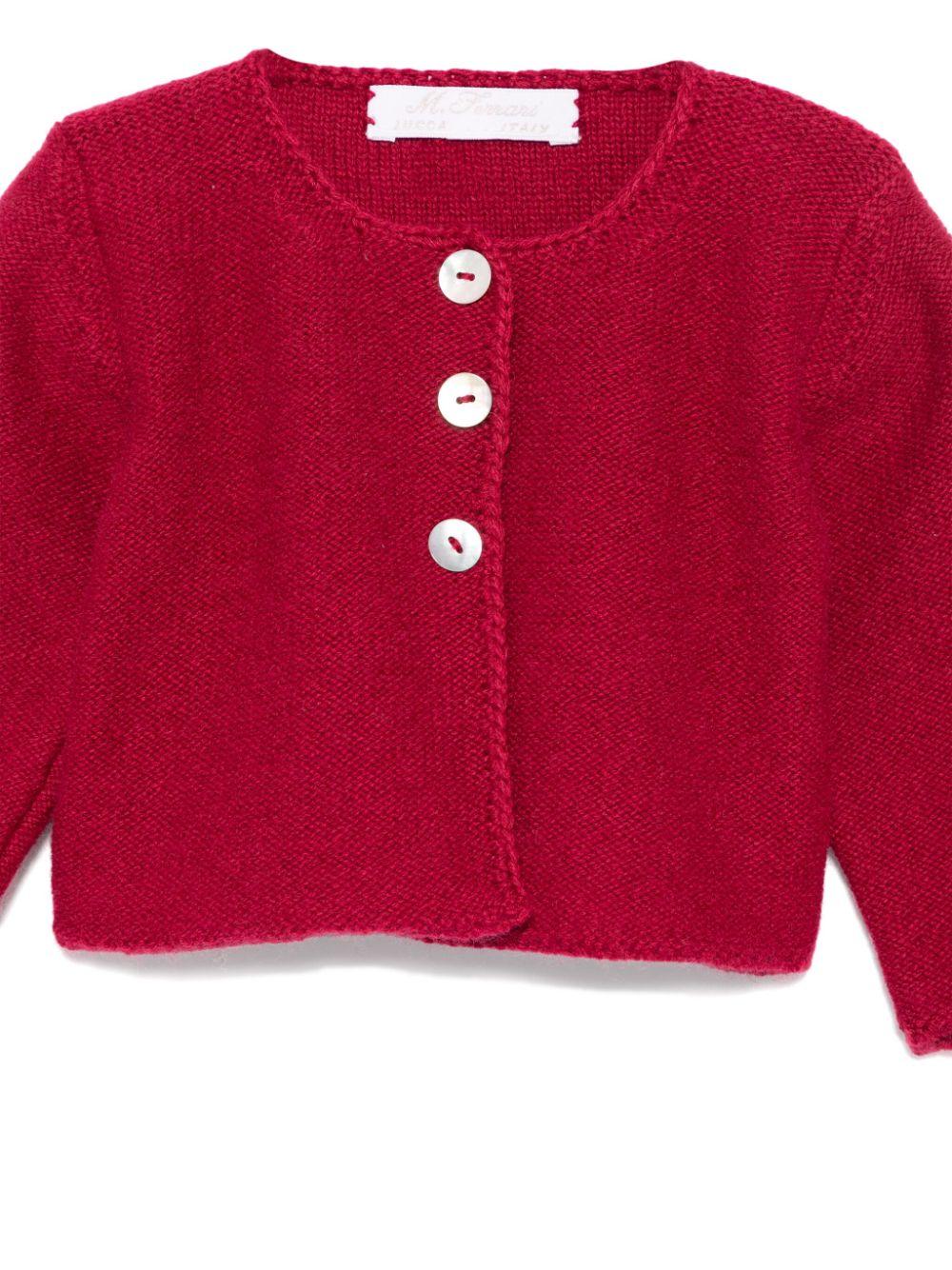 cardigano rosso neonato