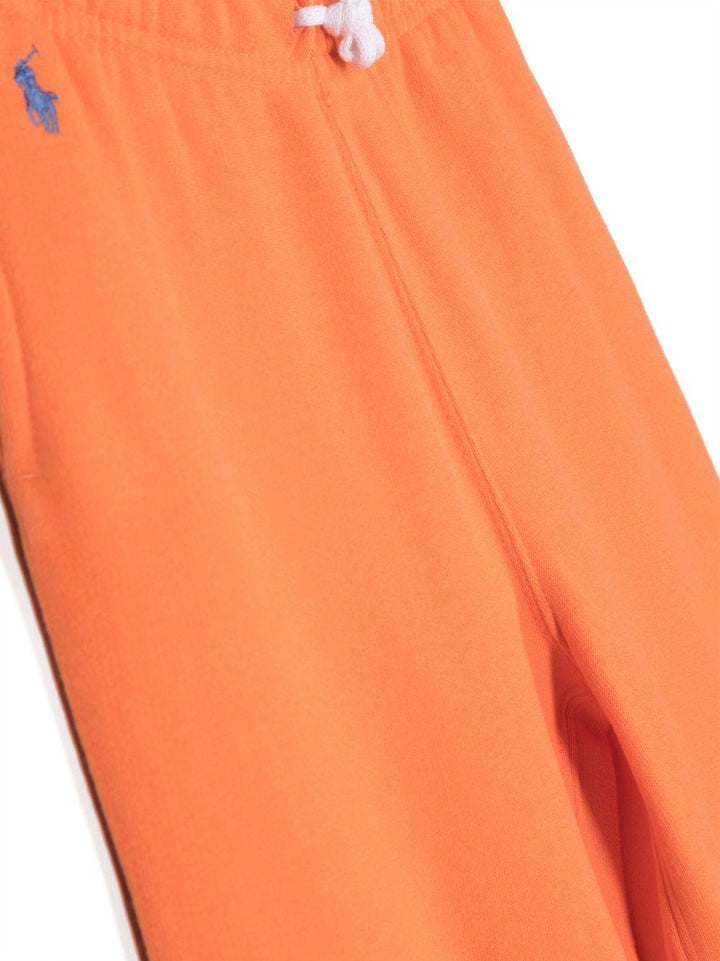 Pantaloni arancione bambina con ricamo