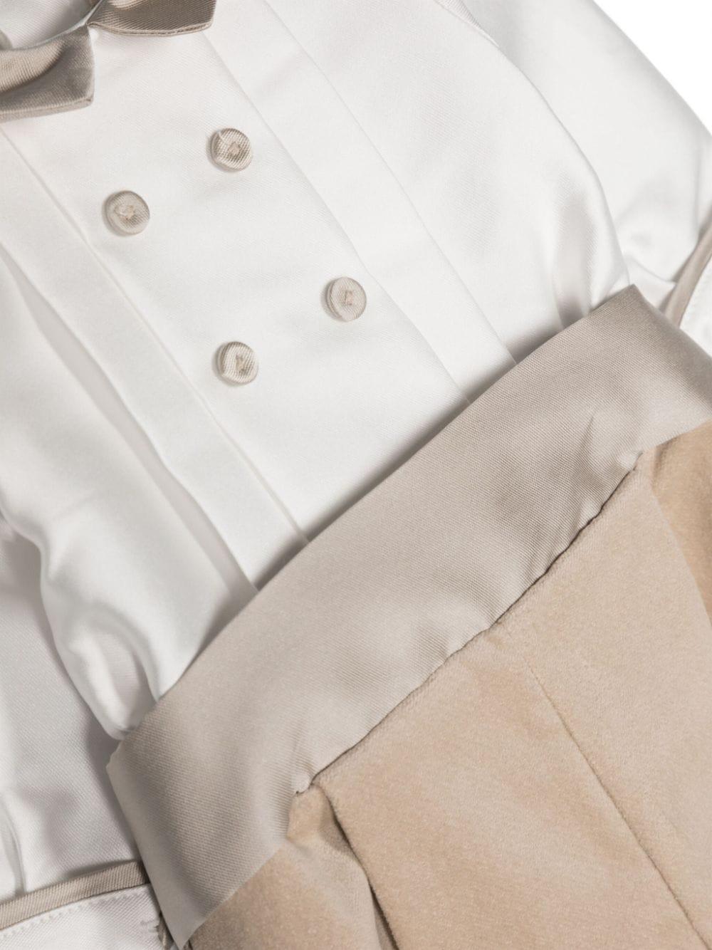 Pagliaccetto bianco/marrone neonato CBPG57V65 01 la stupenderia 