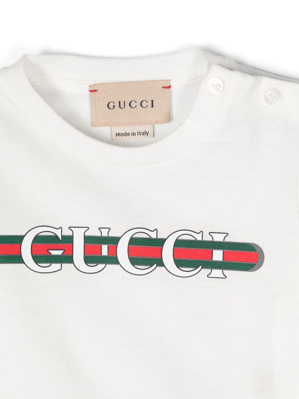 T-shirt bianca neonato 548034XJGPI 9214 GUCCI KIDS 