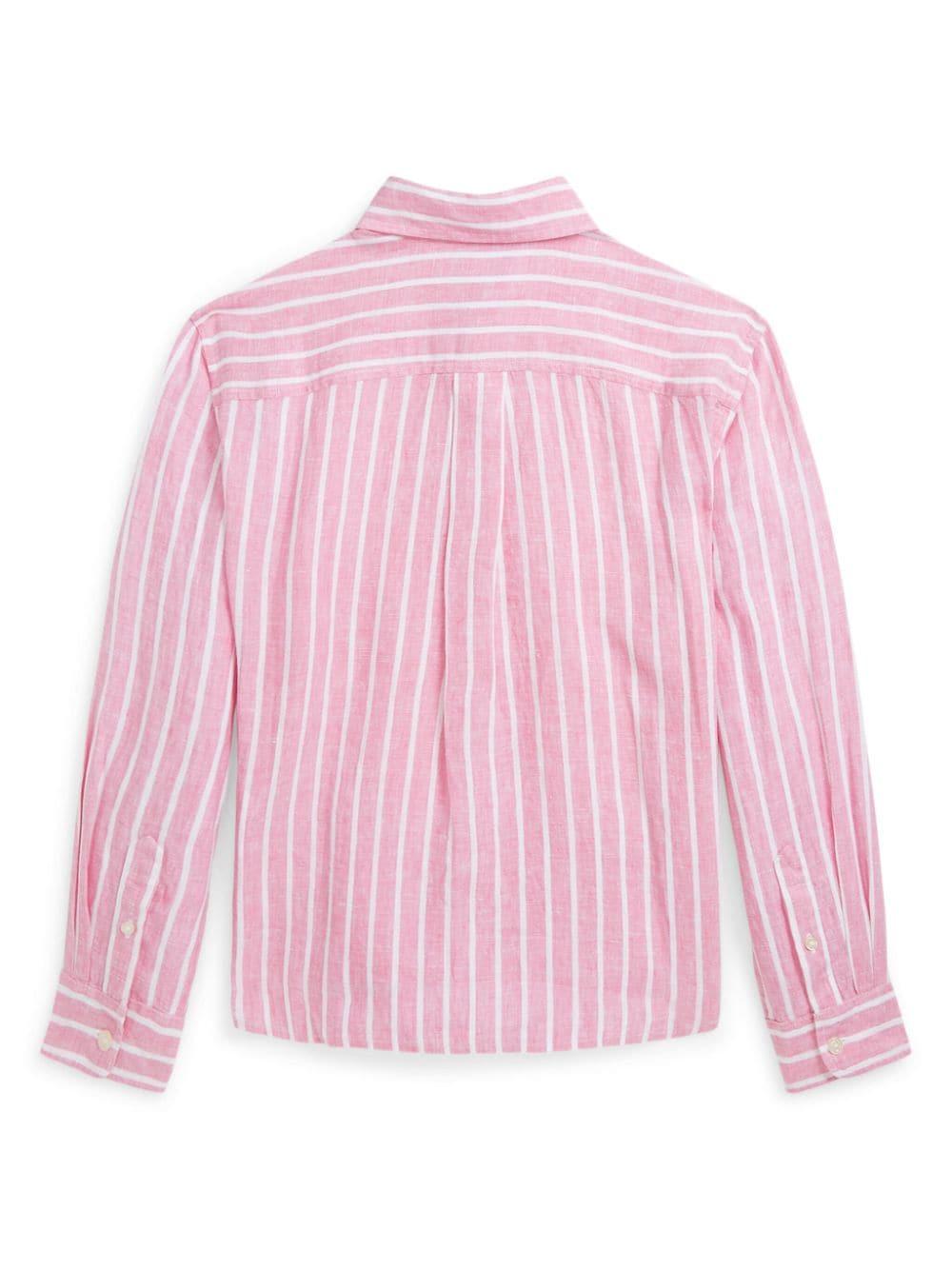 Camicia rosa/bianco bambina