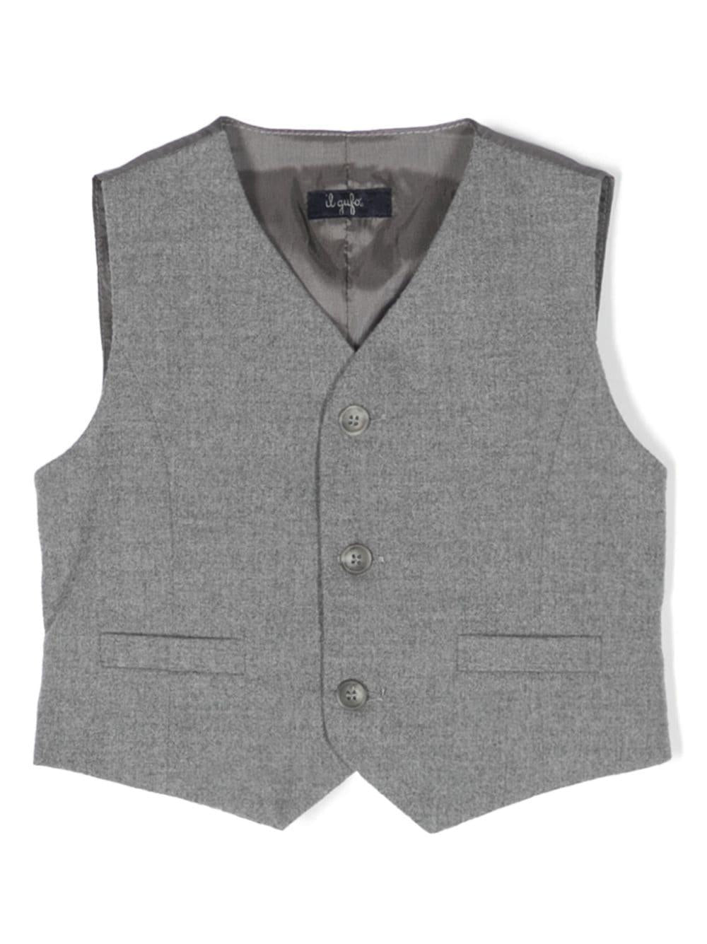 Gilet grigio neonato A23GI005W0003 072 IL GUFO 