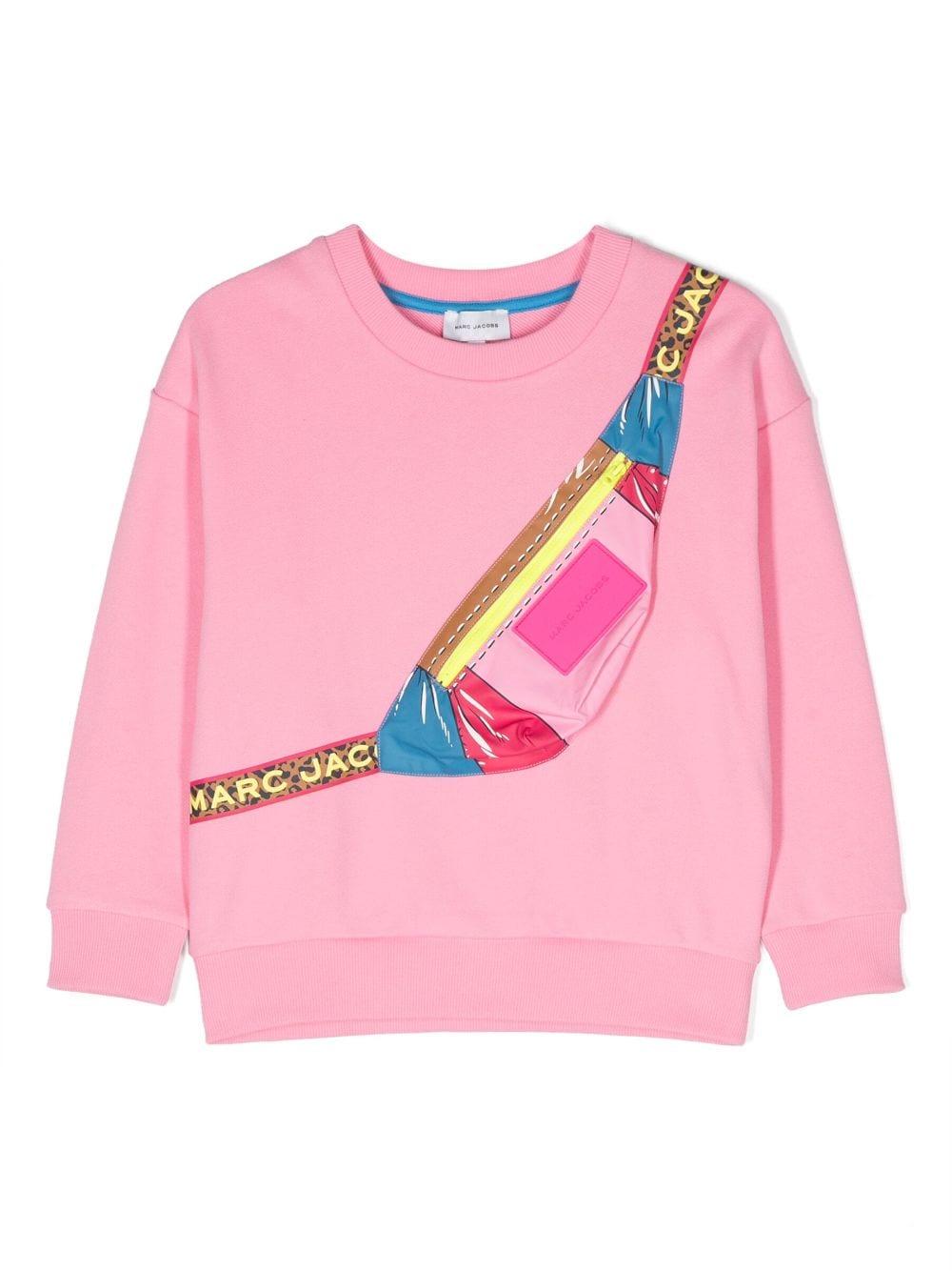 Felpa rosa bambina con stampa multicolor W15689 44G Marc Jacobs Kids 