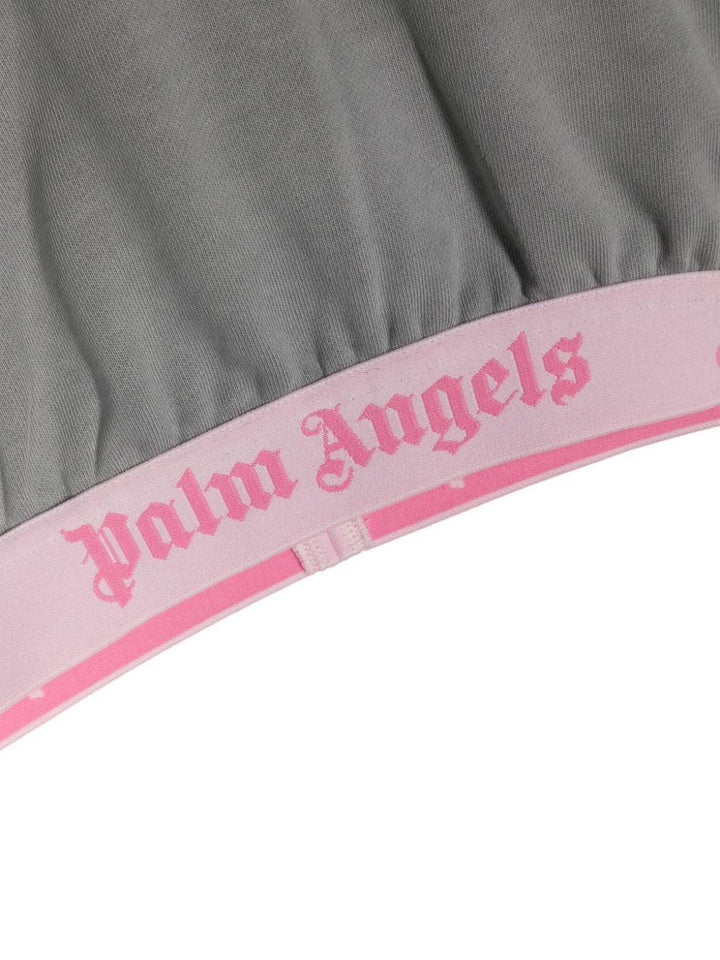 felpa crop grigia bambina