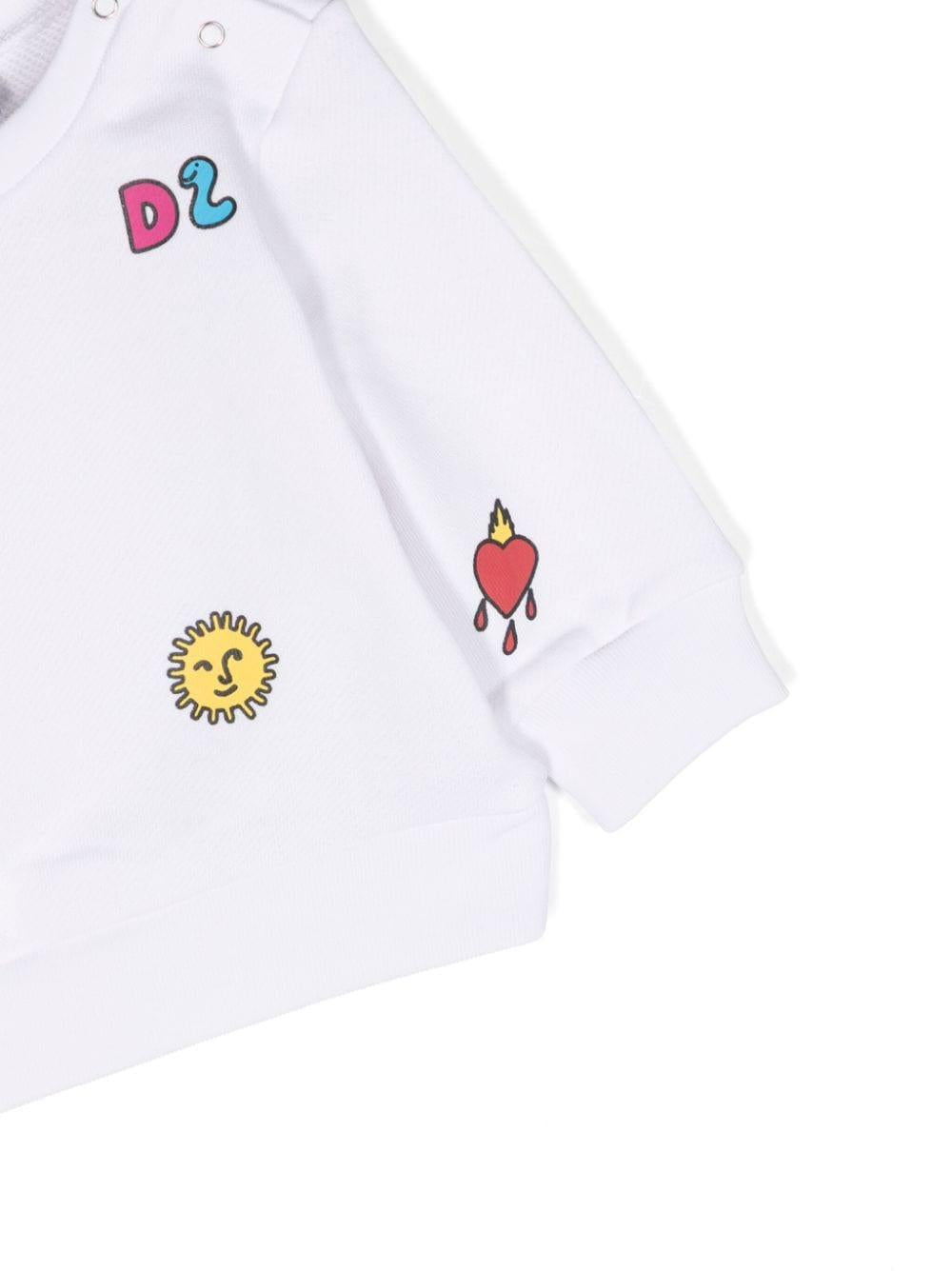 Felpa bianca bambina con stampa