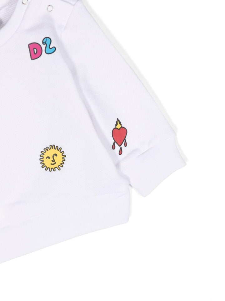 Felpa bianca bambina con stampa