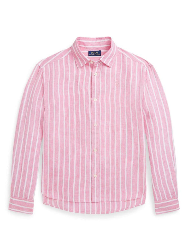 Camicia rosa/bianco bambina