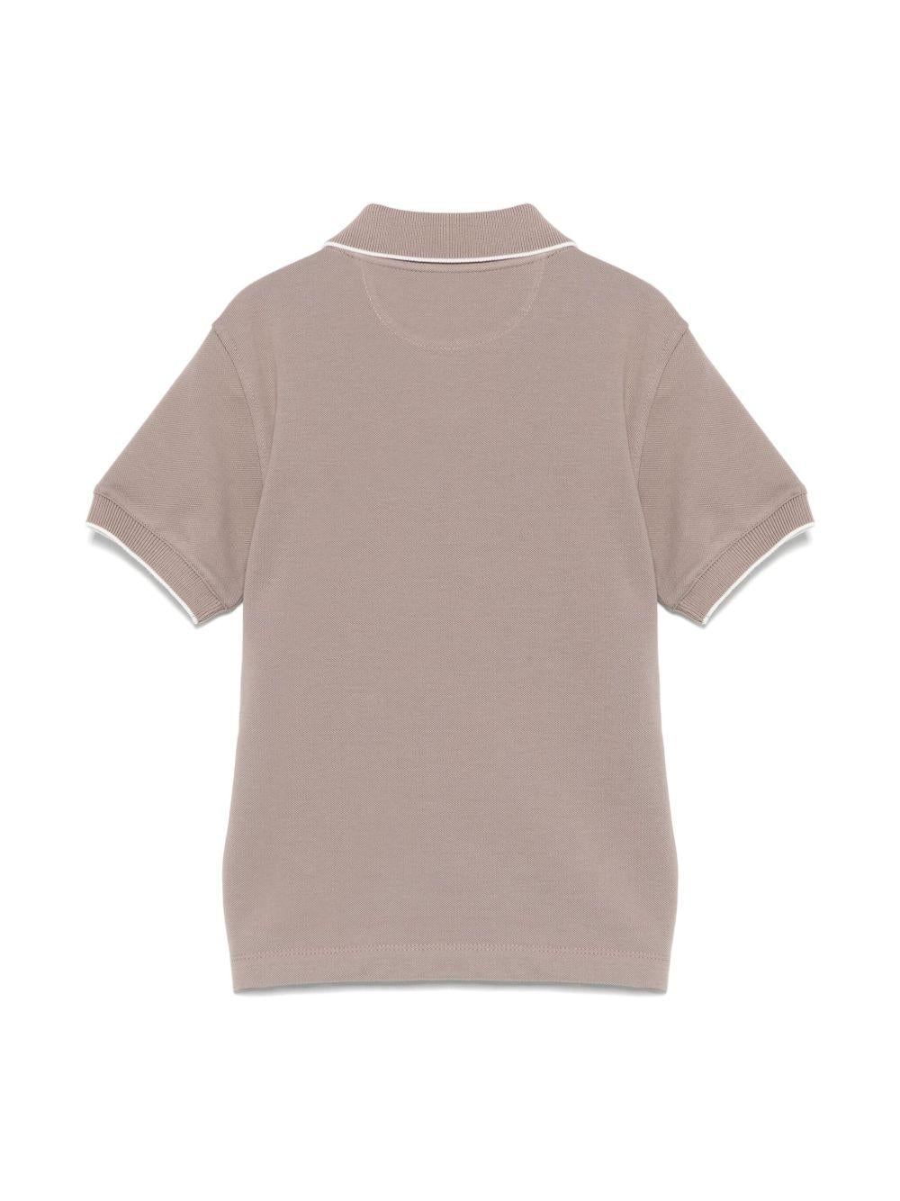 polo marrone bambino BE854T315 COC13 Brunello Cucinelli Kids 