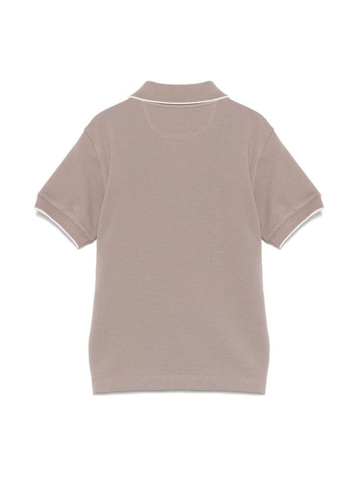 polo marrone bambino BE854T315 COC13 Brunello Cucinelli Kids 