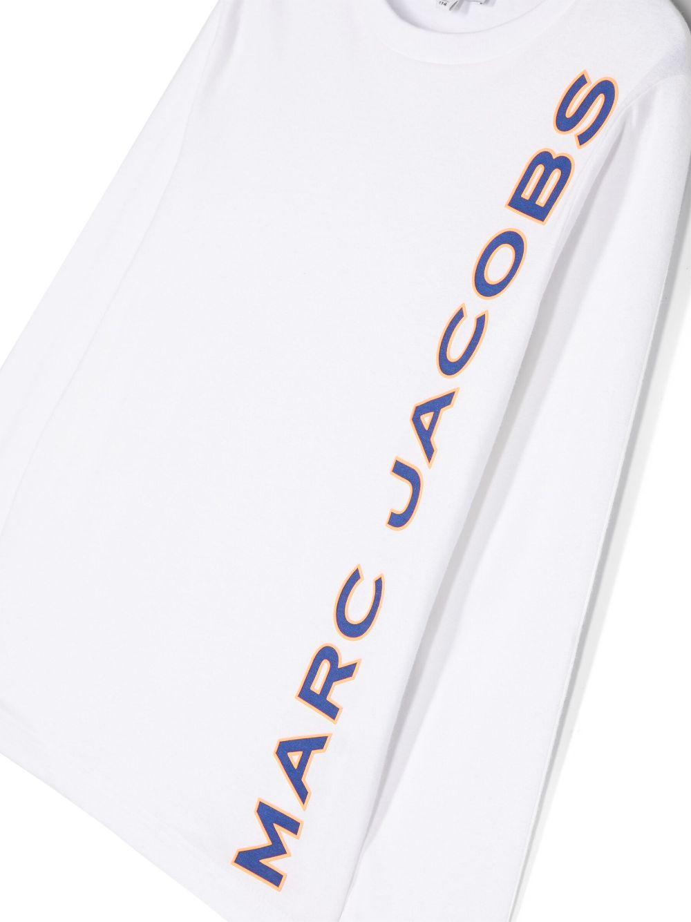 T-shirt bianca bambino con maniche lunghe e stampa W25602 10P Marc Jacobs Kids 
