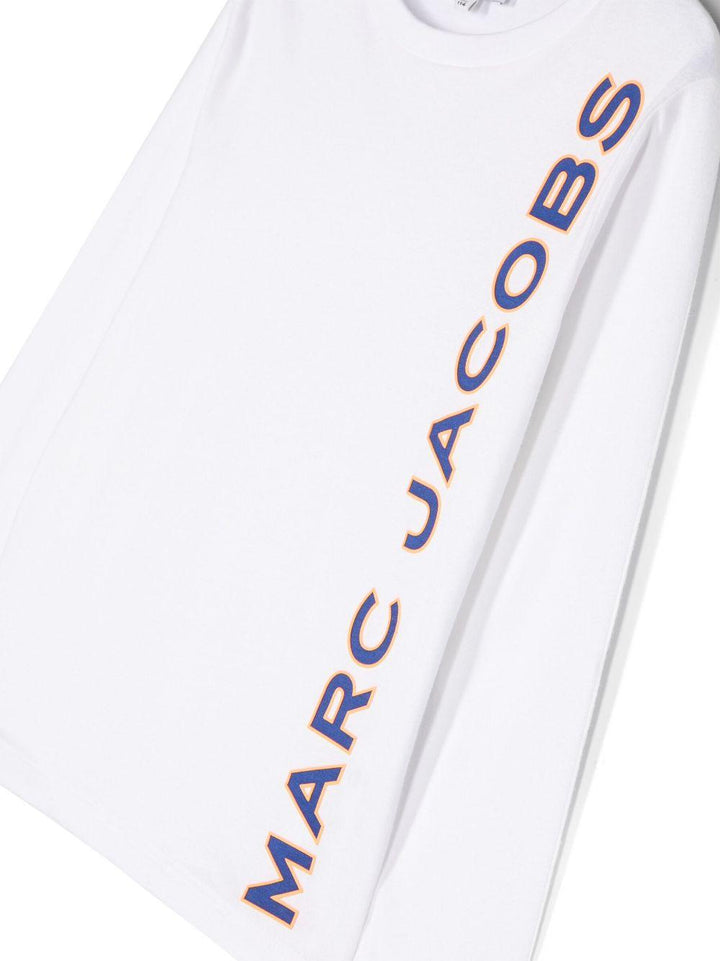 T-shirt bianca bambino con maniche lunghe e stampa W25602 10P Marc Jacobs Kids 