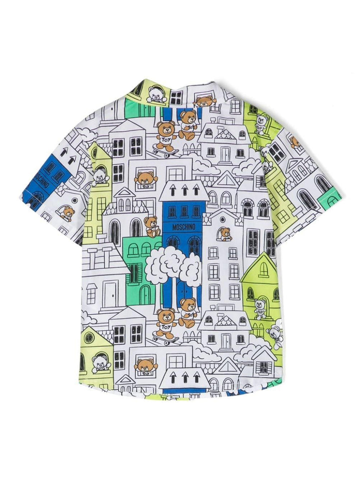Camicia bianca/multicolore neonato