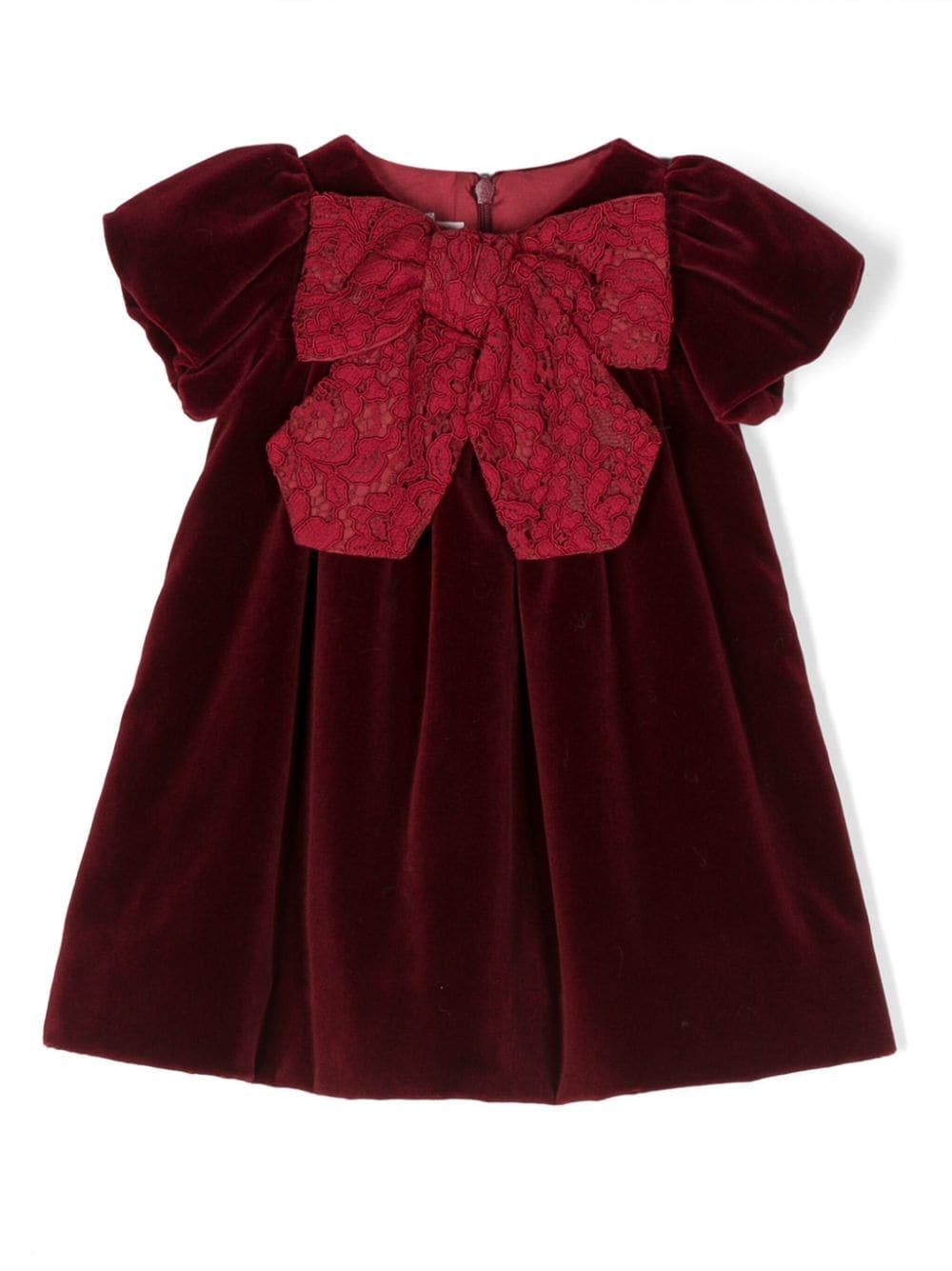 Abito rosso scuro neonata CBAB62V14 01 la stupenderia 