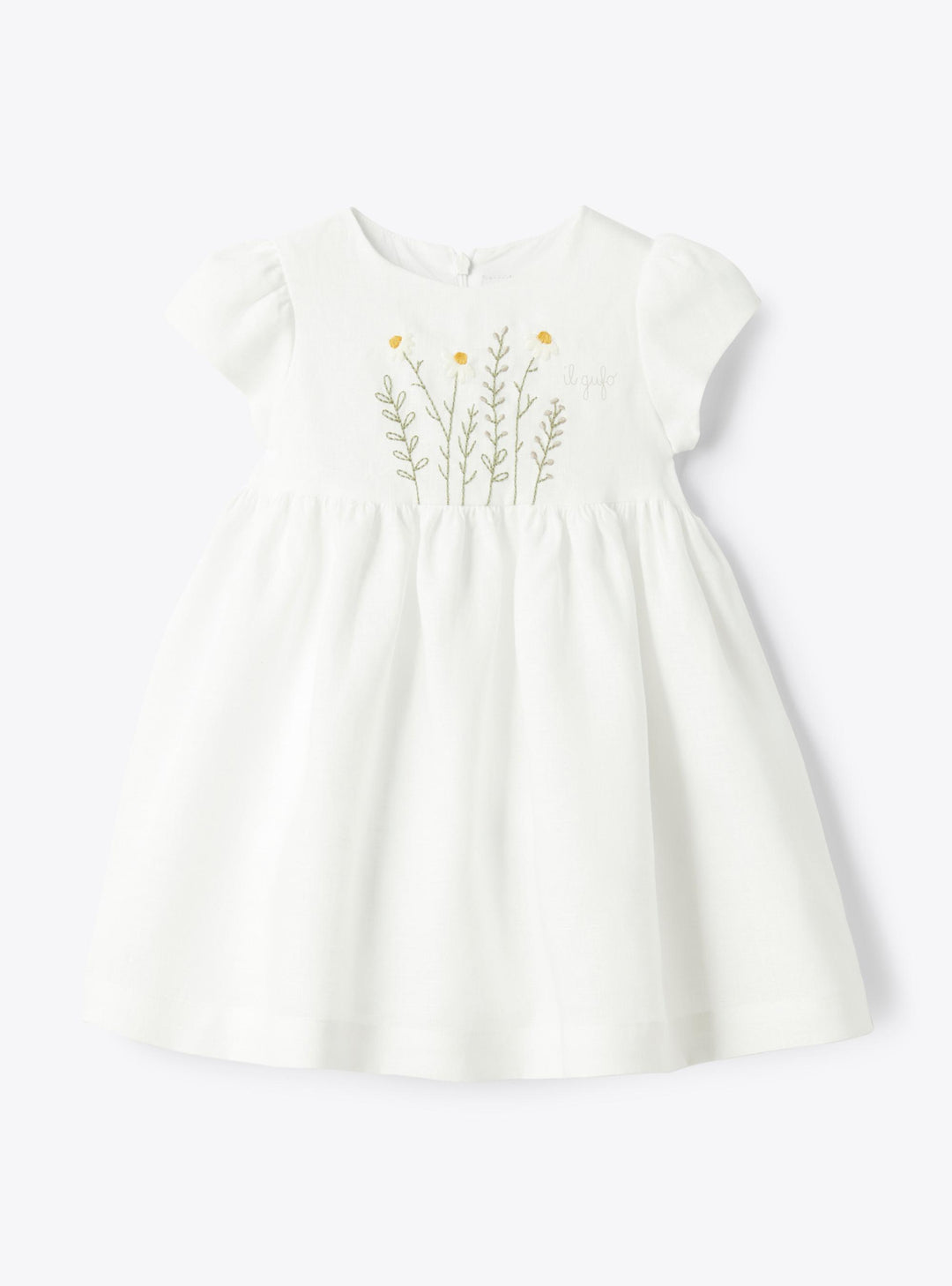 abito bianco neonata P25VM788L0002 010 IL GUFO 