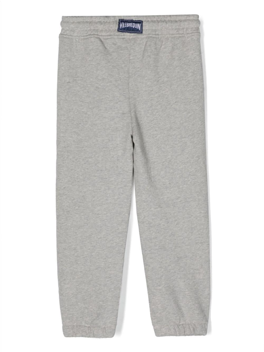 Pantaloni sportivi grigio cenere bambino con logo