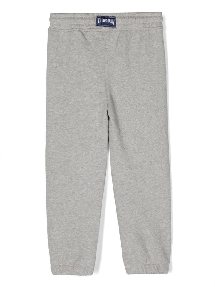 Pantaloni sportivi grigio cenere bambino con logo