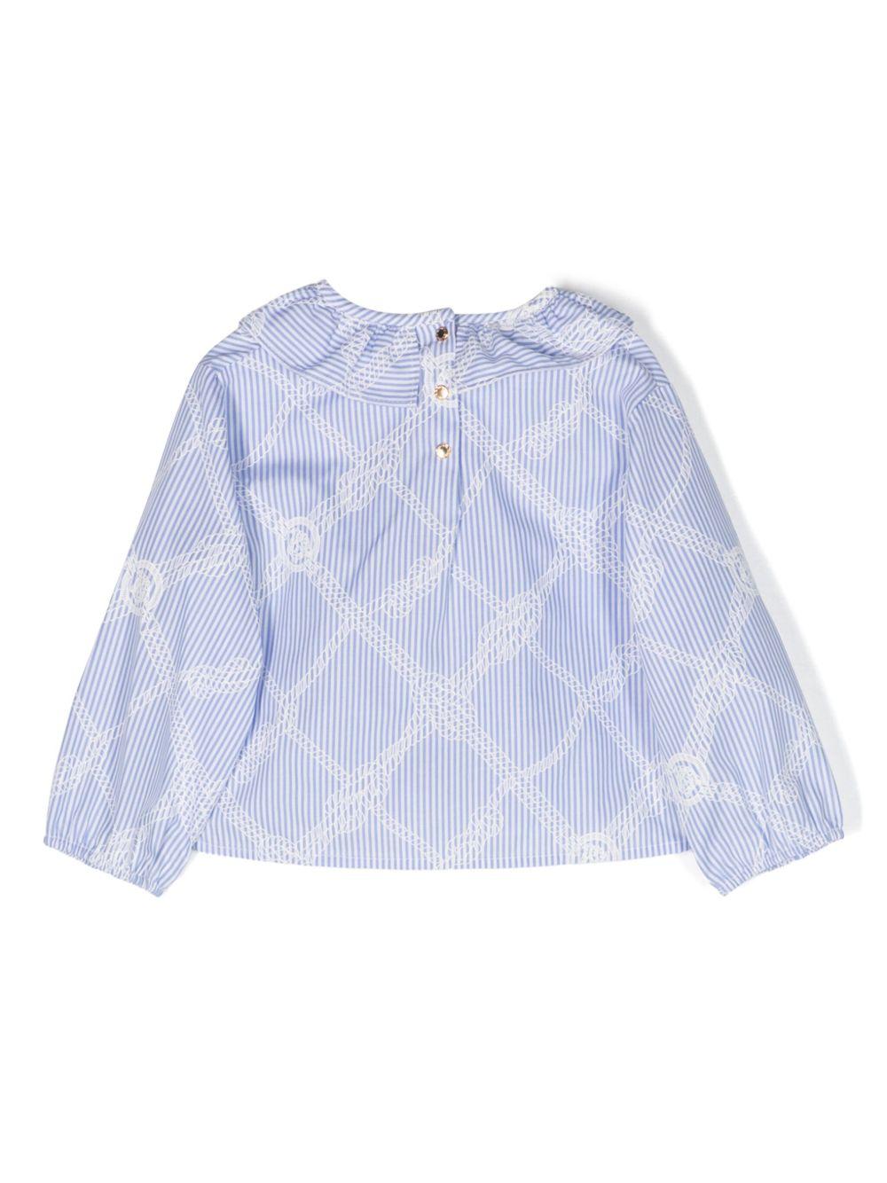 Blusa blu/bianca neonata