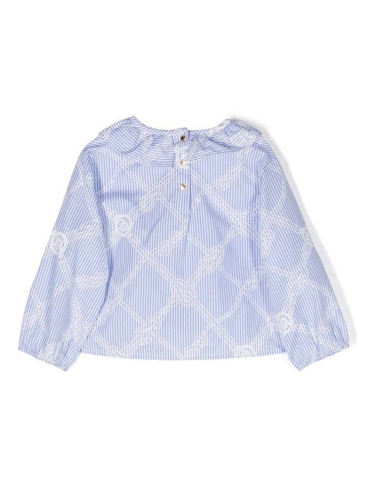 Blusa blu/bianca neonata