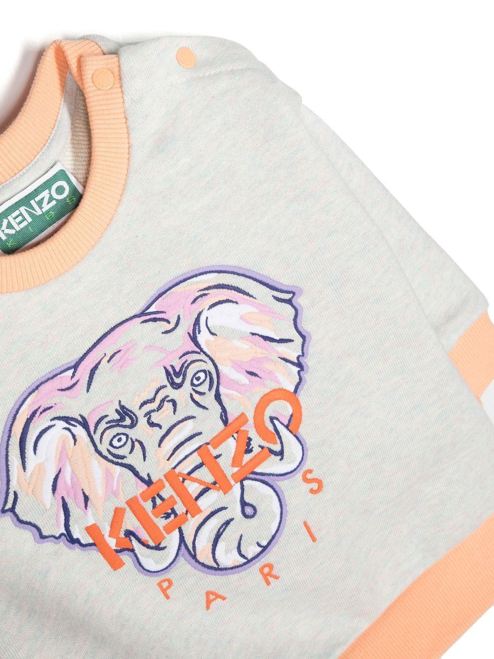 Felpa grigia neonata K05484 010 KENZO KIDS 