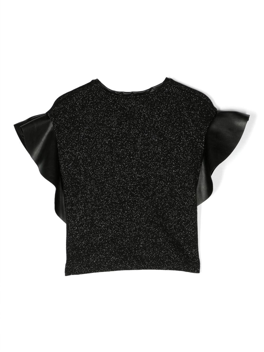 Camicia nero e argento bambina