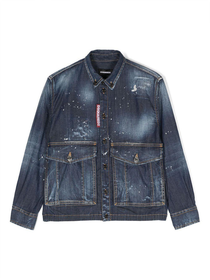 Camicia denim bambino,con due tasche