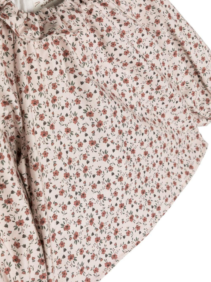 Camicia rosa blush neonata con stampa a fiori