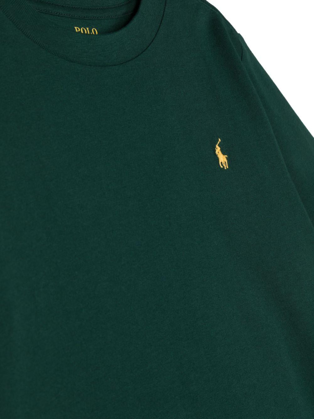 T-shirt verde bambino con ricamo 322832904 117 RALPH LAUREN KIDS 