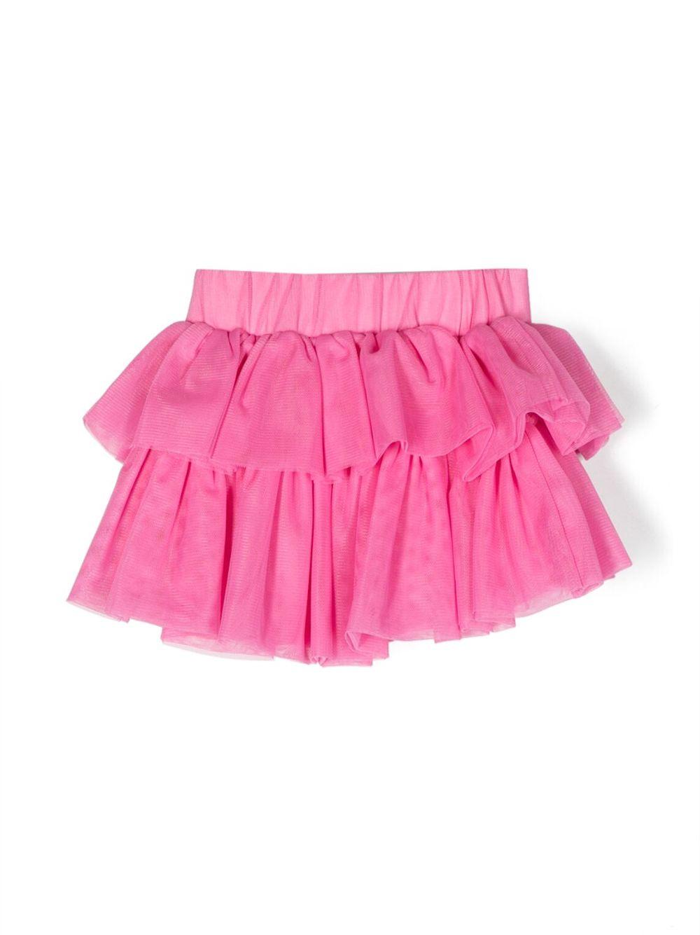 Gonna rosa shocking neonata con logo