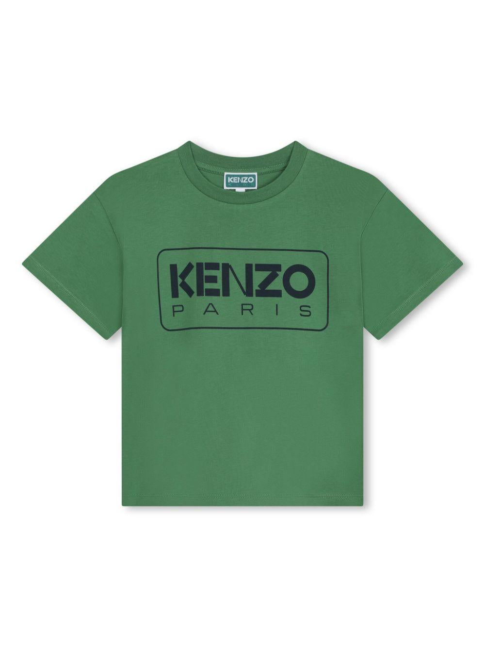 t-shirt verde bambino K60340 66F KENZO KIDS 