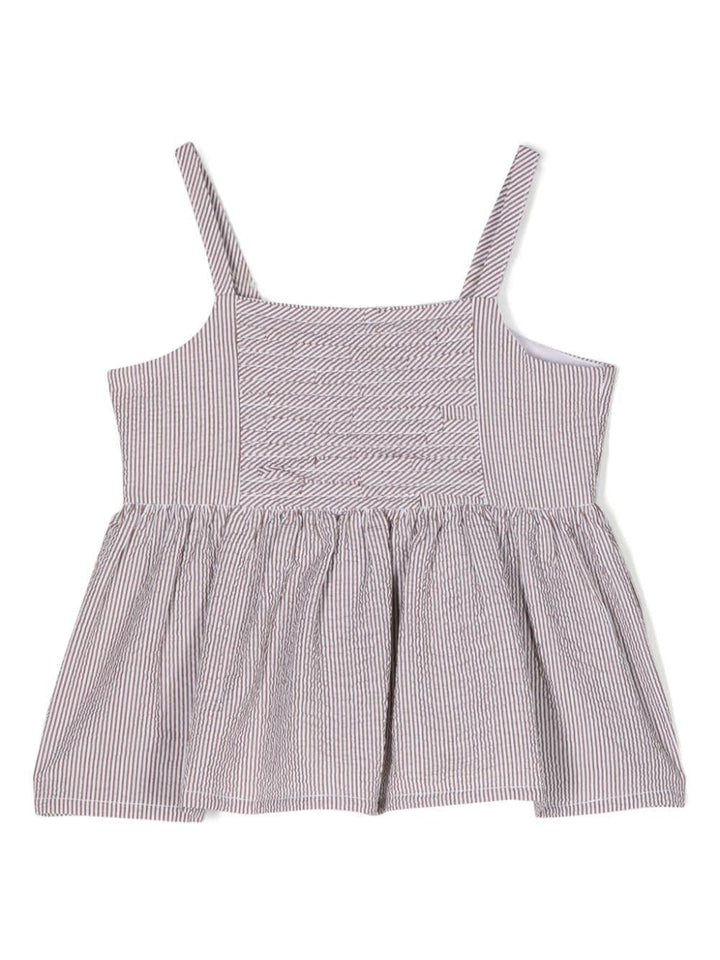 top bianco/marrone bambina