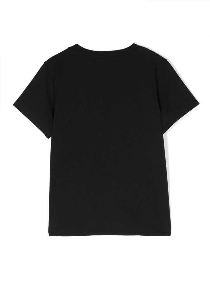 T-shirt nera bambina con logo