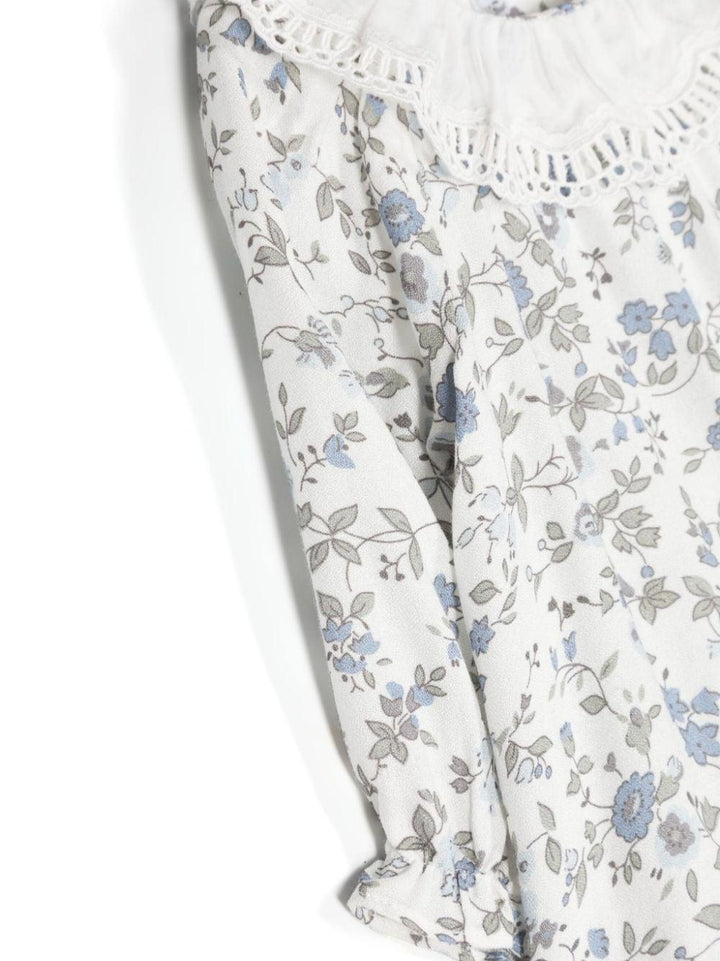 Blusa a fiori bianca e multicolor neonata