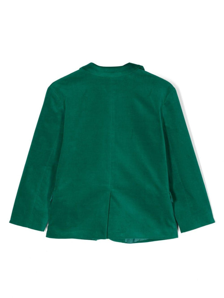 Giacca verde scura bambina con ricamo logo
