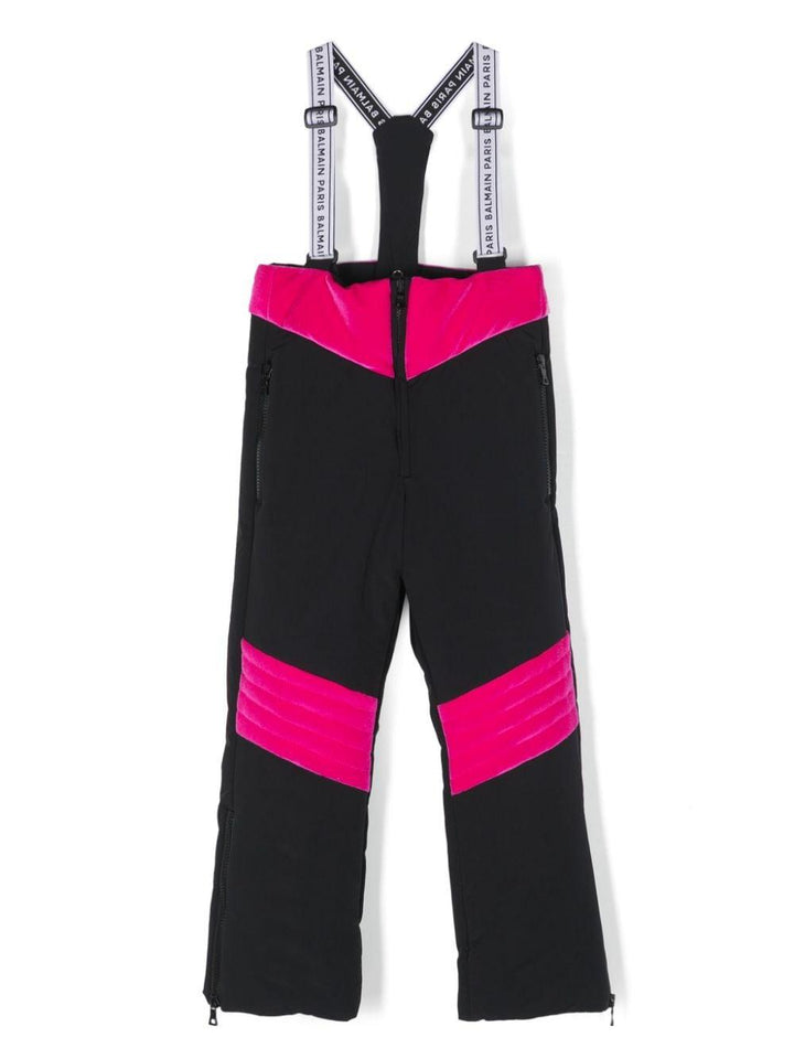 Pantaloni neri/ fucsia bambina