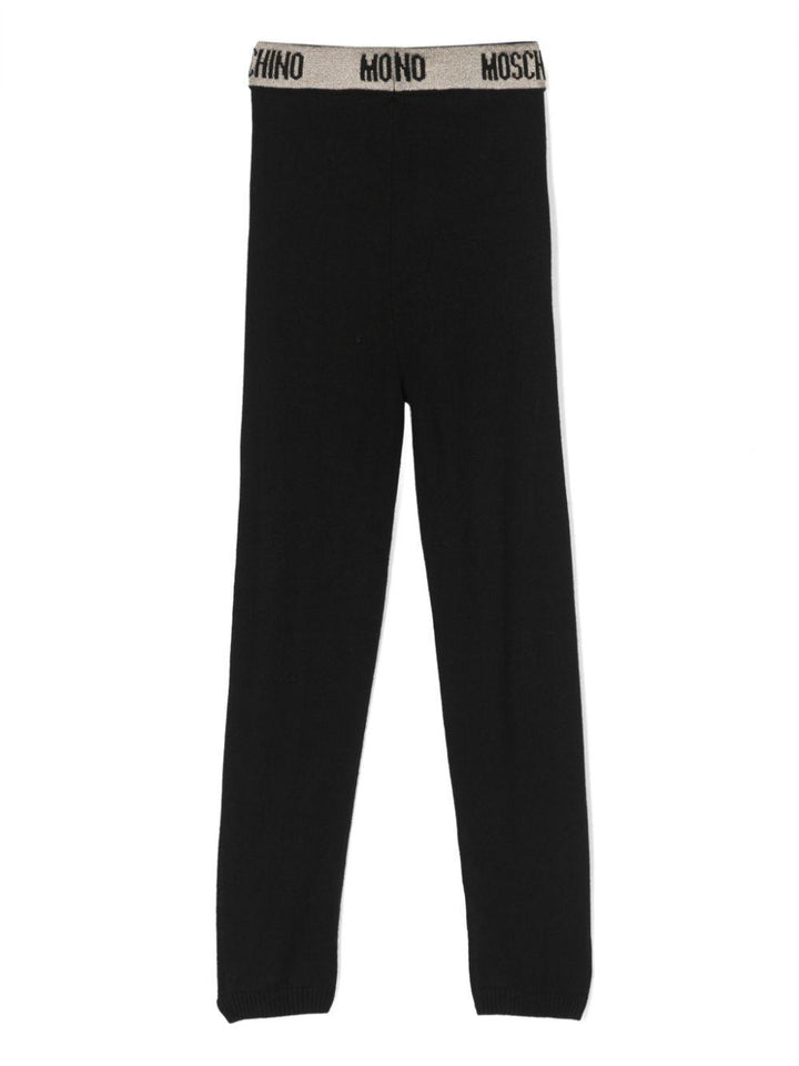 Pantaloni neri bambina con logo