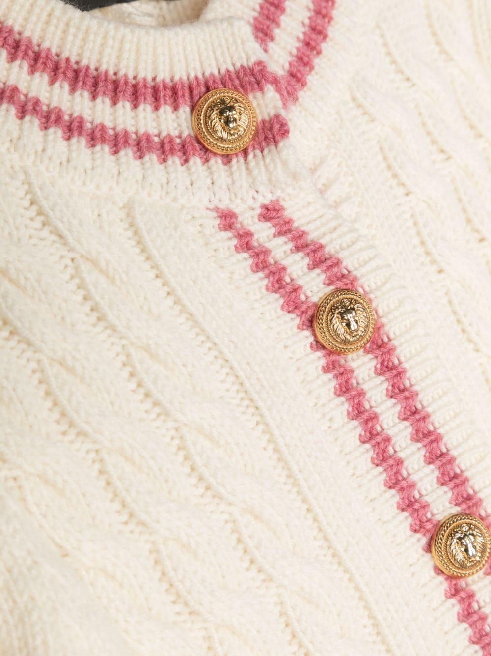 Cardigan avorio/rosa bambina