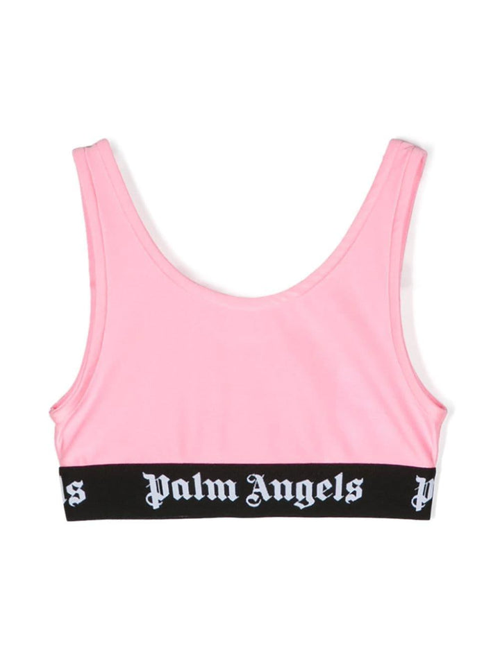 Top bambina fucsia/nero