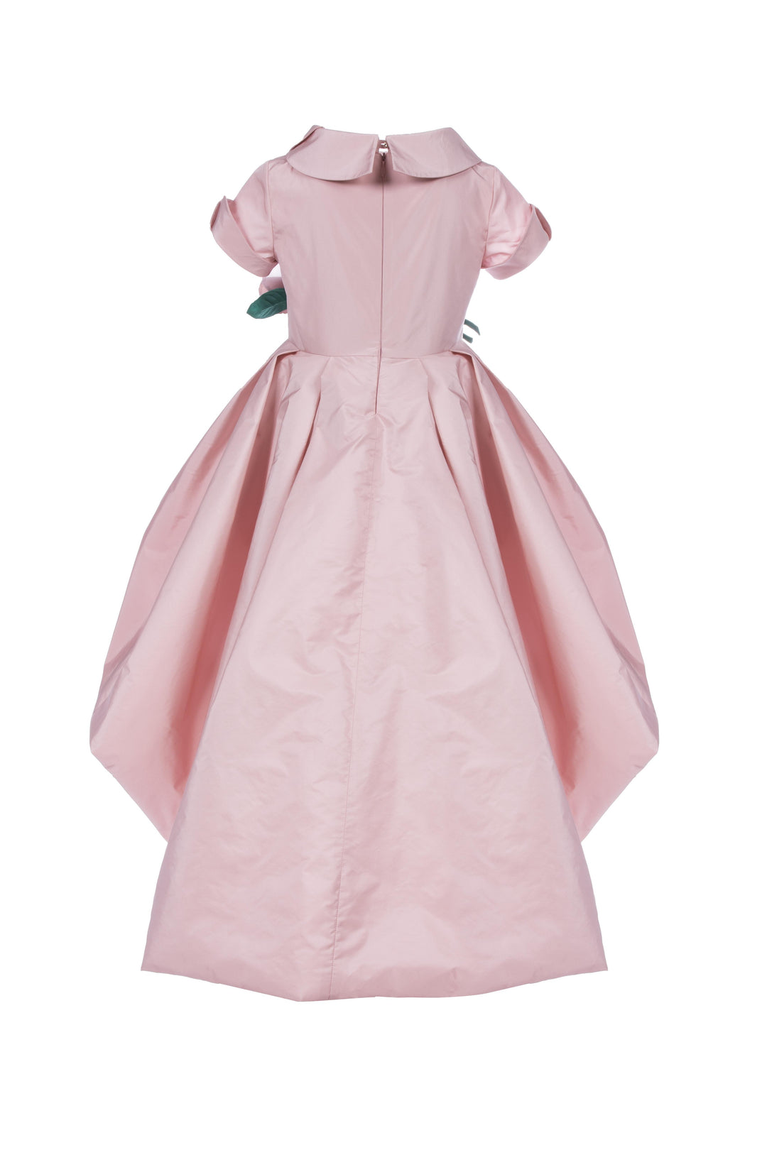 Abito rosa bambina,con applicazioni di fiori
