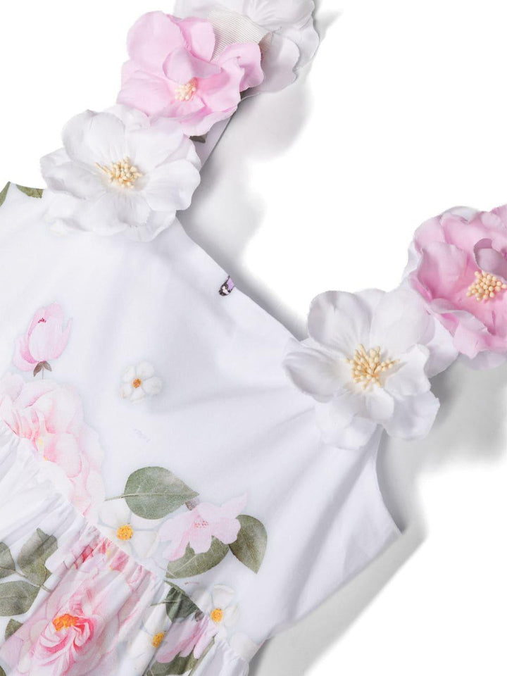Abito bianco/multicolor bambina