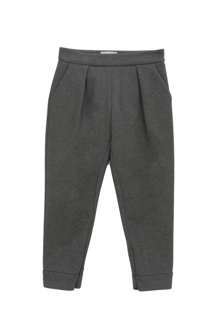 Pantalone grigio bambina,con apertura laterale sulla caviglia con zip