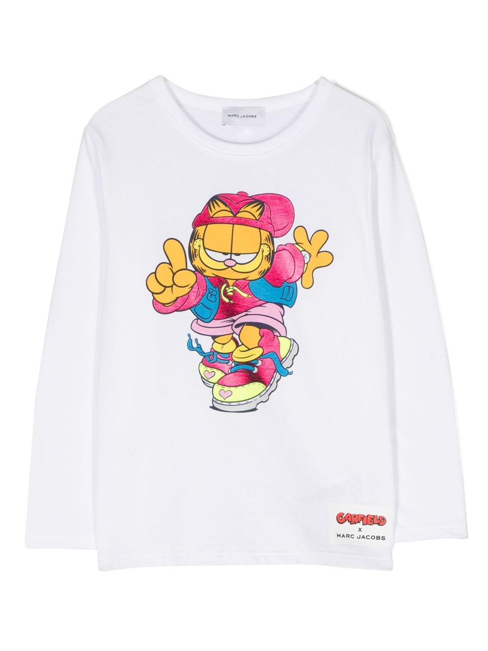 T-shirt bianca bambina con stampa frontale W15675 10P Marc Jacobs Kids 