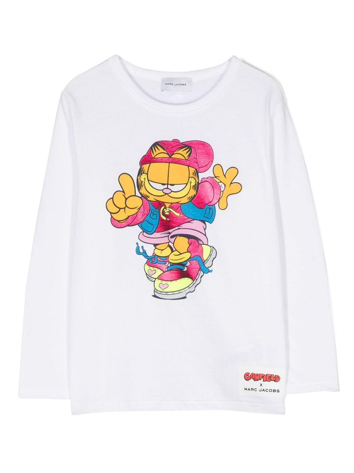 T-shirt bianca bambina con stampa frontale W15675 10P Marc Jacobs Kids 