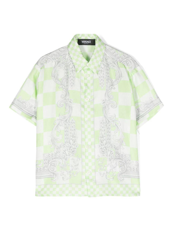 Camicia verde/bianca bambino
