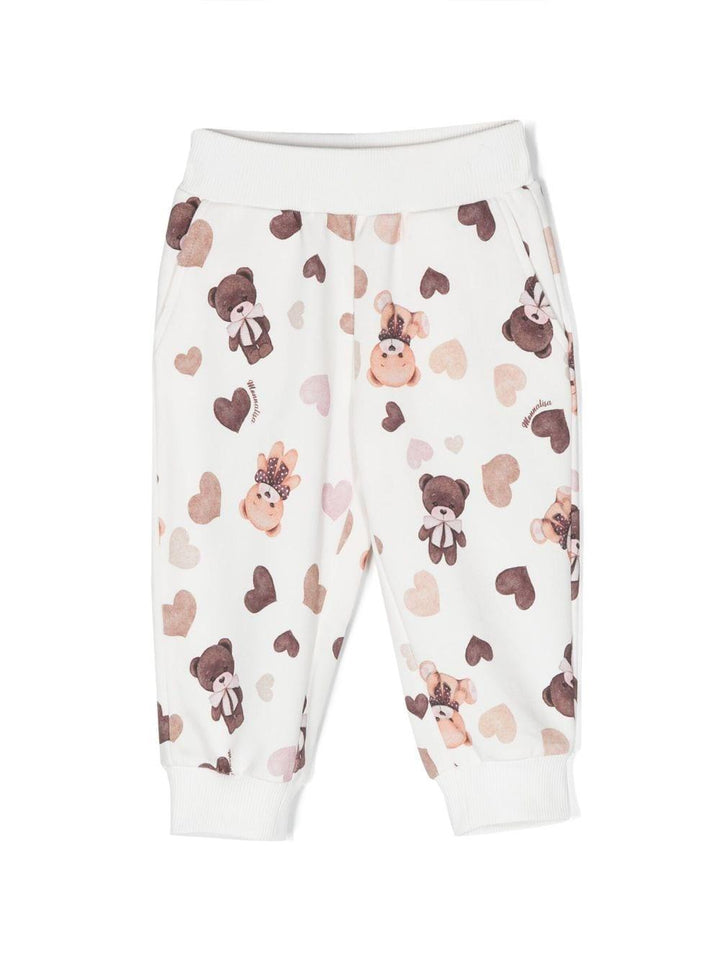 Pantaloni bianco neonata con stampa 39B4082071 0029 Monnalisa kids 