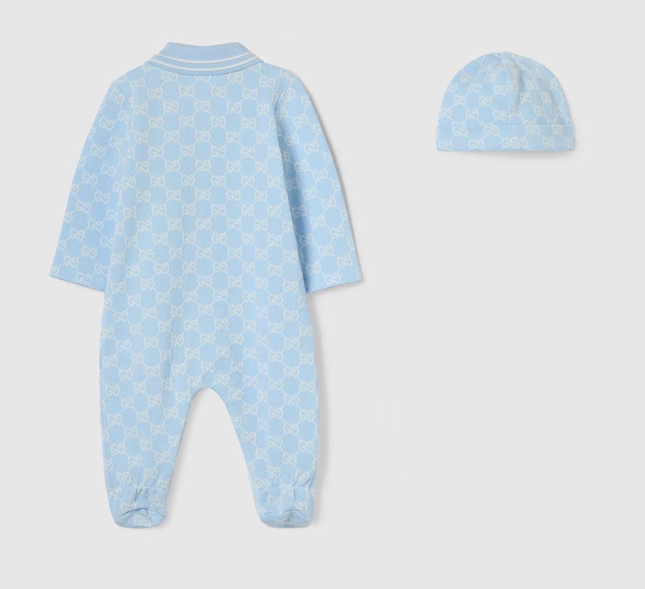 set tutina celeste neonato 825169XJHA9 4914 GUCCI KIDS 