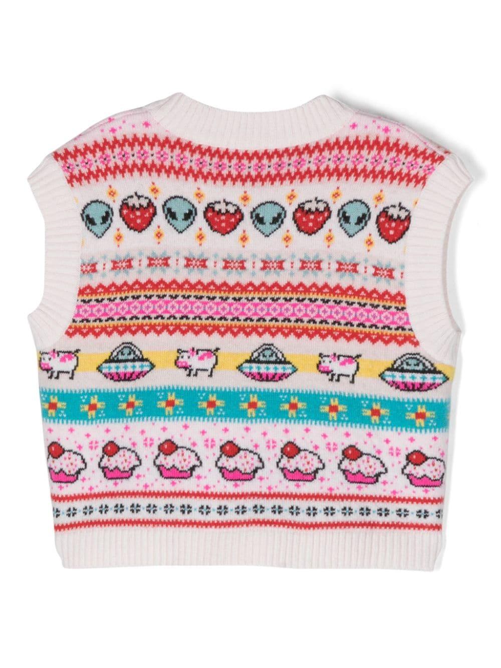 Gilet multicolor bambina