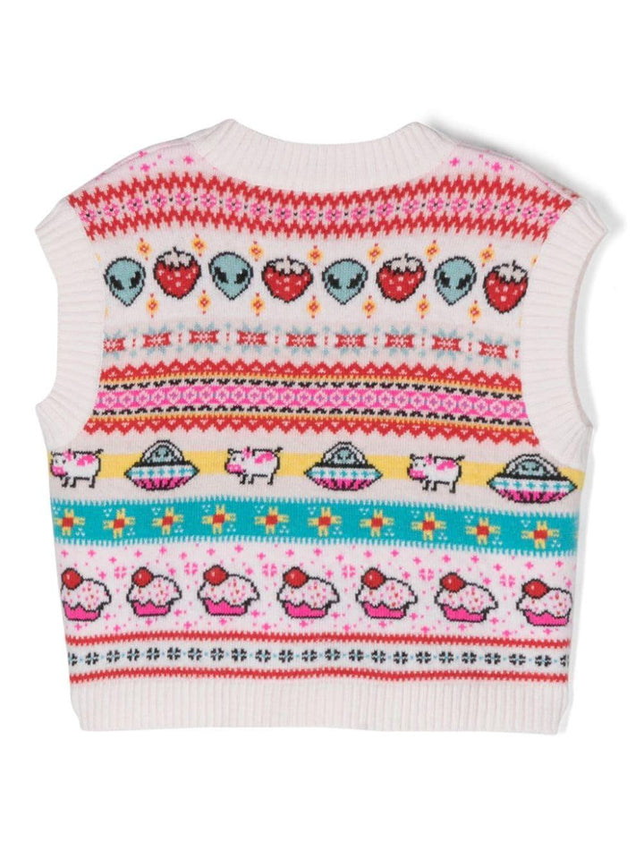 Gilet multicolor bambina