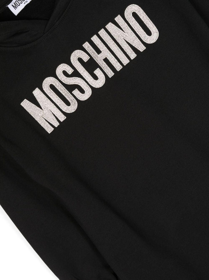Abito modelo felpa nero bambina con logo